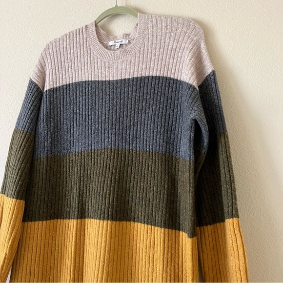 MADEWELL Colorblock Midi Sweater Dress in Coziest Yarn, size L - Picture 5 of 15